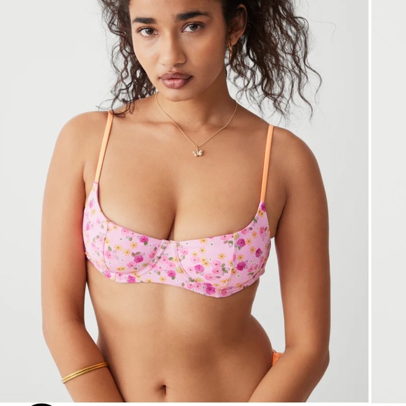 Frankie's Bikinis Other - Frankie‘s underwire balconette cola top in Queens bath, medium NWT